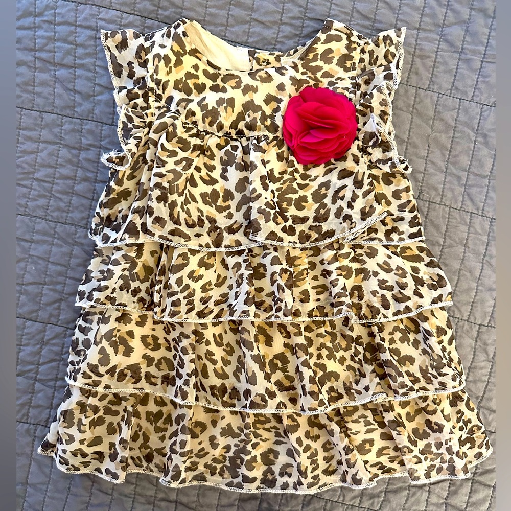 Leopard chiffon ruffle dress baby 9-12 Children’s Place